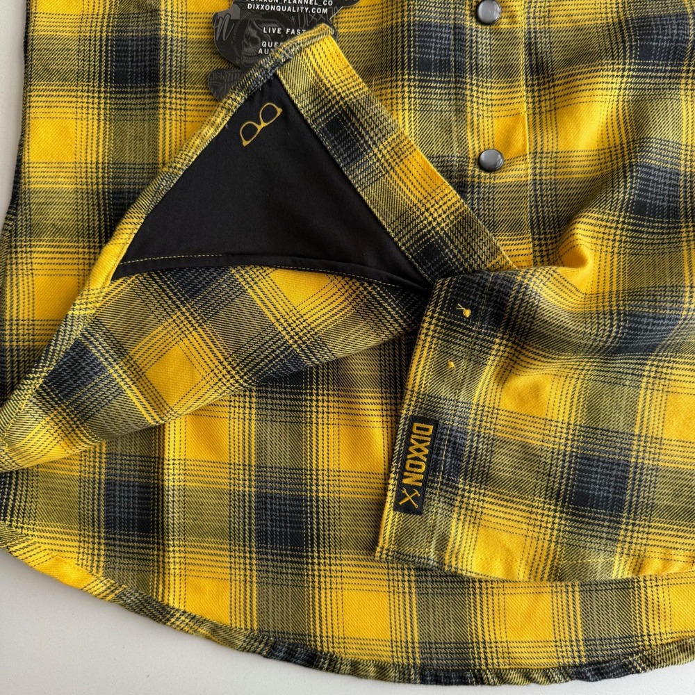 Dixxon NWT Parham Panhead J & P Cycles Bumblebee Flannel Snap Up Shirt M - Picture 5 of 11